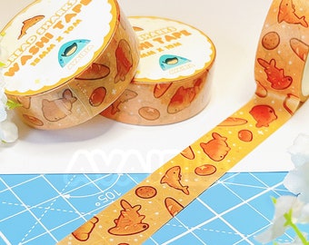 Bread Sharks Washi Tape | 15mm x 10m | Cute Washi Tape, Journaling, Bullet Journal, Scrapbooking, Bujo, Kawaii Stationery