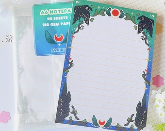 A6 Crow Memo Pad | A6 Size | Crow Notepad, Cute Notepad, Cute Illustration