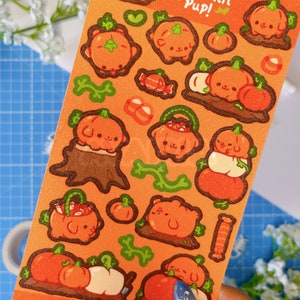 Pumpkin Pup Sticker Sheet | Pumpkin Sticker Sheet, Cute Illustration