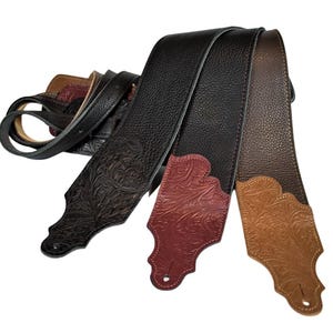 Franklin Strap - Tooled Glove Leather Guitar Strap