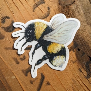 Bumblebee Sticker | Dishwasher Safe, Matte Finish, Die Cut Vinyl, Watercolor Print