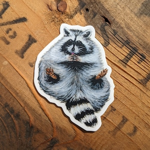 Carol The Raccoon Sticker | Dishwasher Safe, Matte Finish, Die Cut Vinyl, Watercolor Print