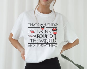 Drinking Around The World, Food & Wine Festival, Magical, Drinking shirt, Inspired, Minnie Wine, Main Street, Epcot, Wine shirt