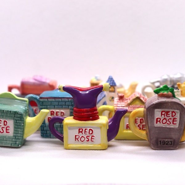 Red Rose Tea Figurines Etsy