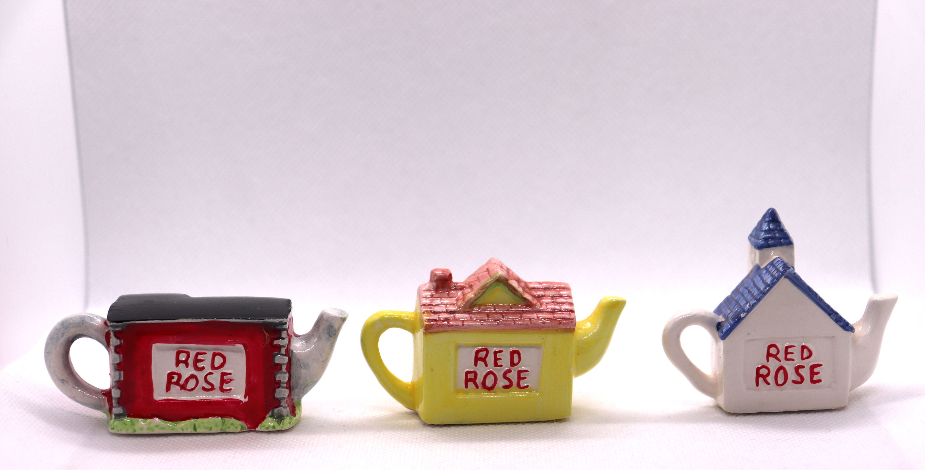 Vintage 90's Canadian Wade Red Rose Tea Figurines Your Choice, Teapots