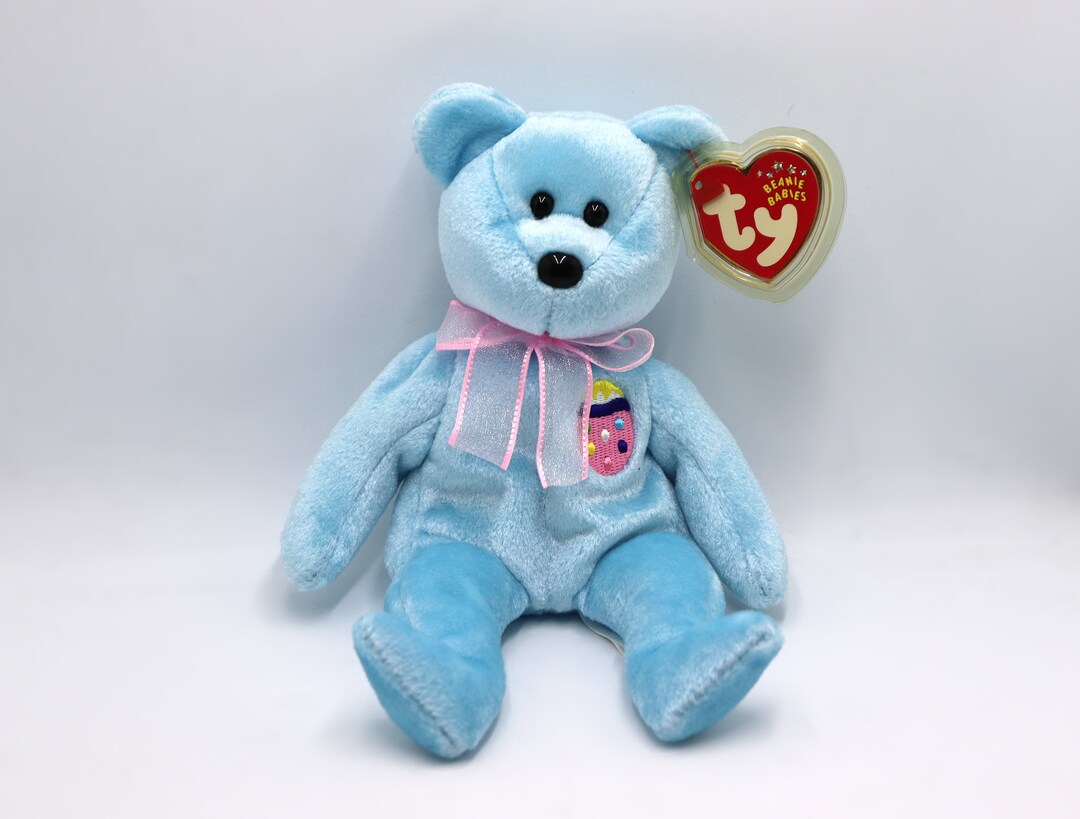 Ty Beanie Baby 'eggs II' the Blue Easter Spring Bear 2001, Plushy, Blue