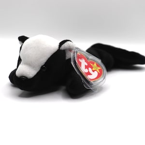 vintage TY Beanie Baby « Stinky » - Peluche mouffette (1995, fabriquée en Indonésie)