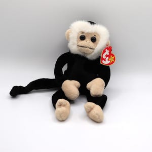 Vintage Ty Beanie Baby &quot;Mooch&quot; the Spider Monkey (1998) -Black and White Monkey