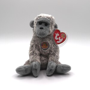 Vintage Ty Mütze Baby 'Virunga' der graue Gorilla (6 inch) - Mütze des Monats