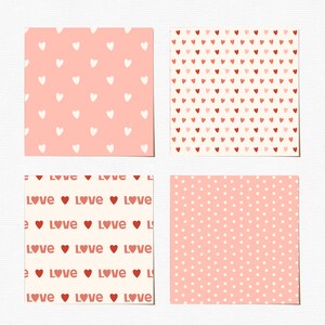 12 Valentine's Day Seamless Digital Papers Scrapbook Paper Heart Backgrounds Digital Paper Seamless Pattern image 3