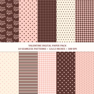 Valentine Digital Papers | Seamless Pattern | Digital Paper Bundle | Digital Scrapbook Paper | Digital Paper Pack | Digital Download