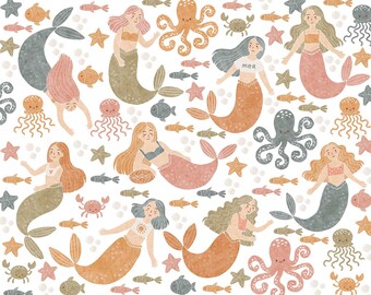 Mermaid Clipart PNG Set | Underwater Sea Creatures | Digital Download