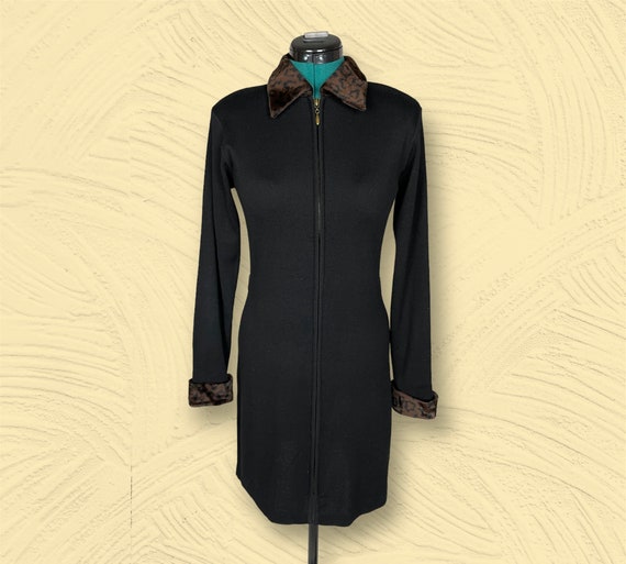 blue dress for baby girl Rhapsody Long Sleeve Knit Mini Dress Black main image 1