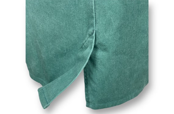 Vintage Dark Forest Green Denim Wrap Skirt 30" Wa… - image 7