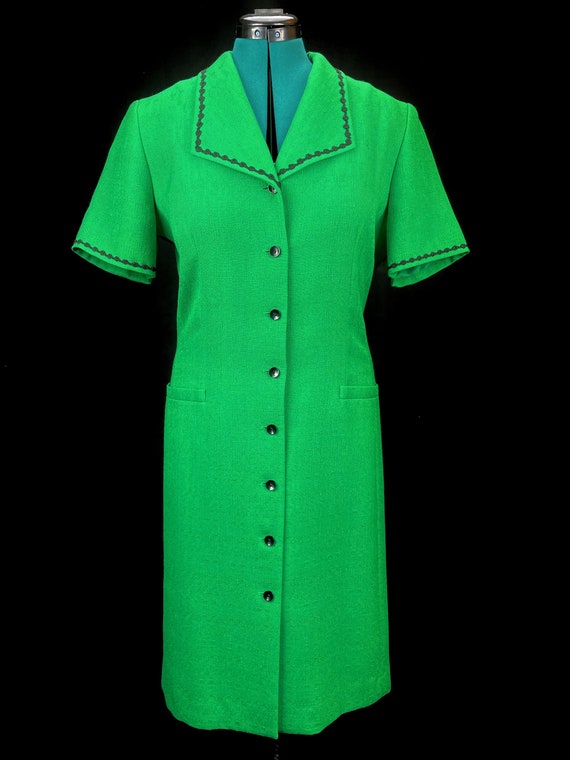 Vintage Kelly Green Secretary Dress | Medium Large