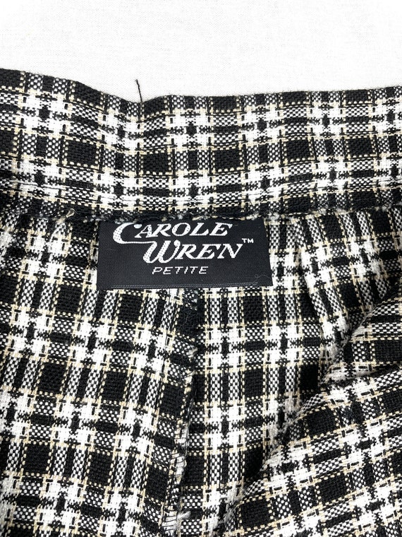 Vintage Plaid Skort 26" Waist Size 2/4 S/XS Black… - image 10