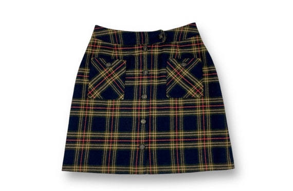 Vintage Wool Blend Plaid Mini Skirt 90s does 70s … - image 5