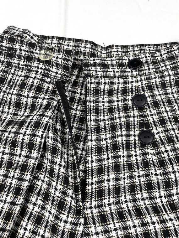 Vintage Plaid Skort 26" Waist Size 2/4 S/XS Black… - image 9