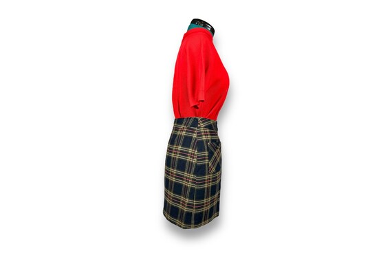 Vintage Wool Blend Plaid Mini Skirt 90s does 70s … - image 2