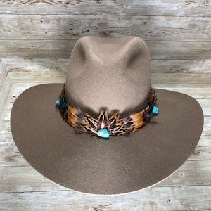 Turquoise, Pheasant Feather Hat Band