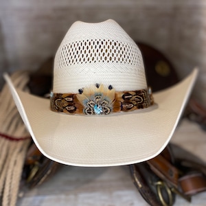 Western, Turquoise Chip, Feather Hat Band