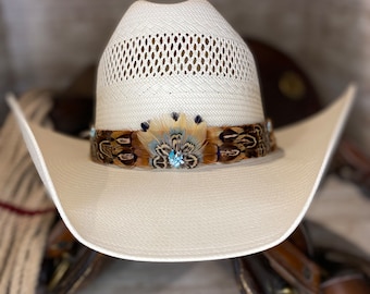 Western, Turquoise Chip, Feather Hat Band