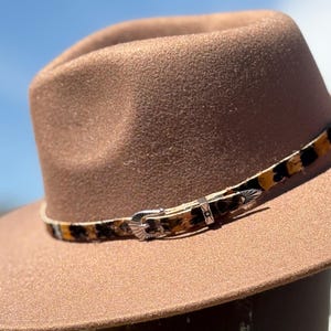 Adjustable Feather Hat Band  | Western Hat Accessory | Cowboy Hatband with Silver Buckle | Boho Hat Band for Men & Women