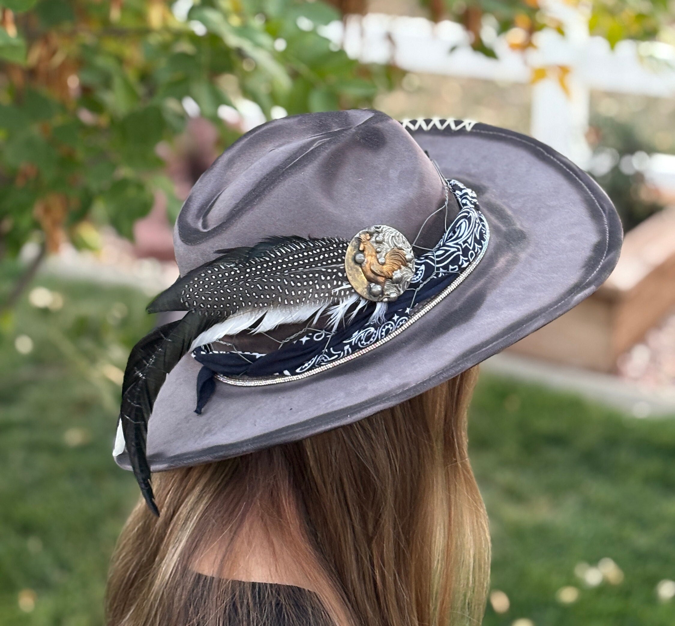 3934 4 Pack Cowboy Hat Women Western Cowgirl Hat With Feathers Adjustable Neck Shyanne Women main image 4