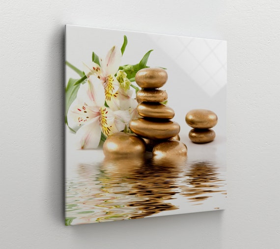 Zen Stone Wall Art Mega Size Panoramic Print Gold Stone Wall Etsy