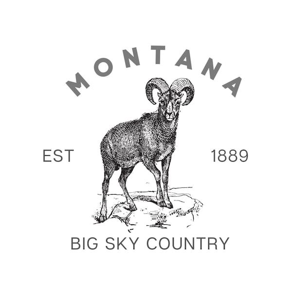 Montana Mountain Goat SVG, PNG, jpg | Montana Big Sky Country SVG | Montana Sheep Digital File | Montana sag png jpg