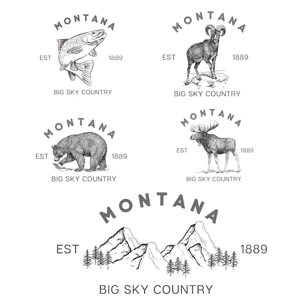 Montana Digital Download Pack SVG, PNG, jpg | Montana Big Sky Country SVG | Montana Digital Files | Montana svg png jpg