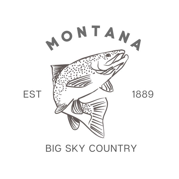 Montana Trout SVG, PNG, jpg | Montana Big Sky Country SVG | Montana Trout Digital File | Montana svg png jpg | Montana Brown Trout