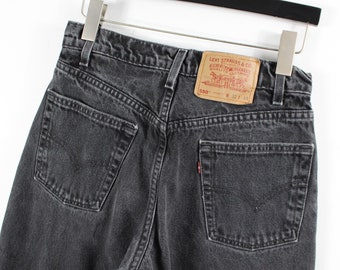 Levi's 505 Jeans / Pantaloni vintage in denim nero / Abbigliamento anni '90 / '80 / Cowboy occidentale / Taglia 31x34