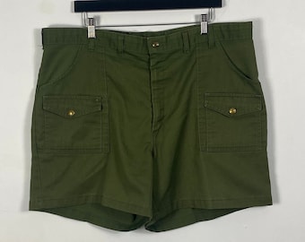 Armee-Grüne Pfadfinder Shorts / 90er Jahre Vintage Canvas Cargo Badehose / Streetwear / Hip Hopper Kleidung