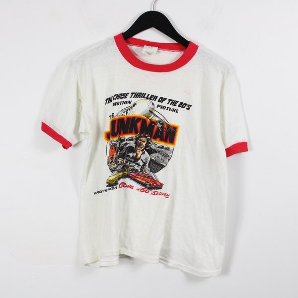 James Dean Junk-Man Racing T-Shirt / Vintage Gone In 60 Seconds Ringer Tee Shirt / 1980's / 80s Clothing