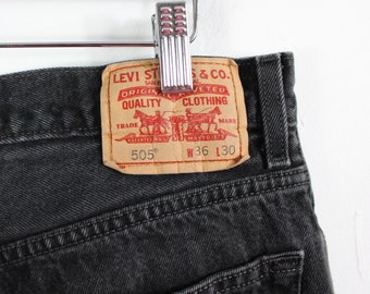 Levi es 505 Jeans / Vintage Schwarze Jeanshose / 90er / 80er Jahre Kleidung / Western Cowboy / 36x30