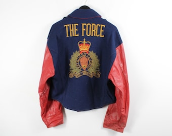 Varsity Letterman Jacket / North-West Mounted Police / Canadian Vintage / 60s-70s Canada / Rayon Athletic Bomber Coat