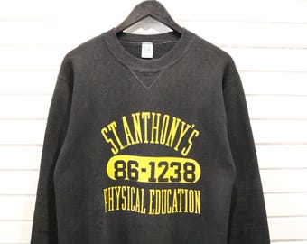 Russell-Athletic Sweatshirt | Vintage 1990s St-Anthonys Physical Education Graphic Crewneck | School Sportswear Pullover