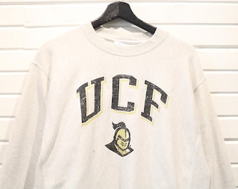Champion-Sweatshirt | Vintage Ucf Grafik Rundhals-Sweatshirt | College Leichtathletik Pullover
