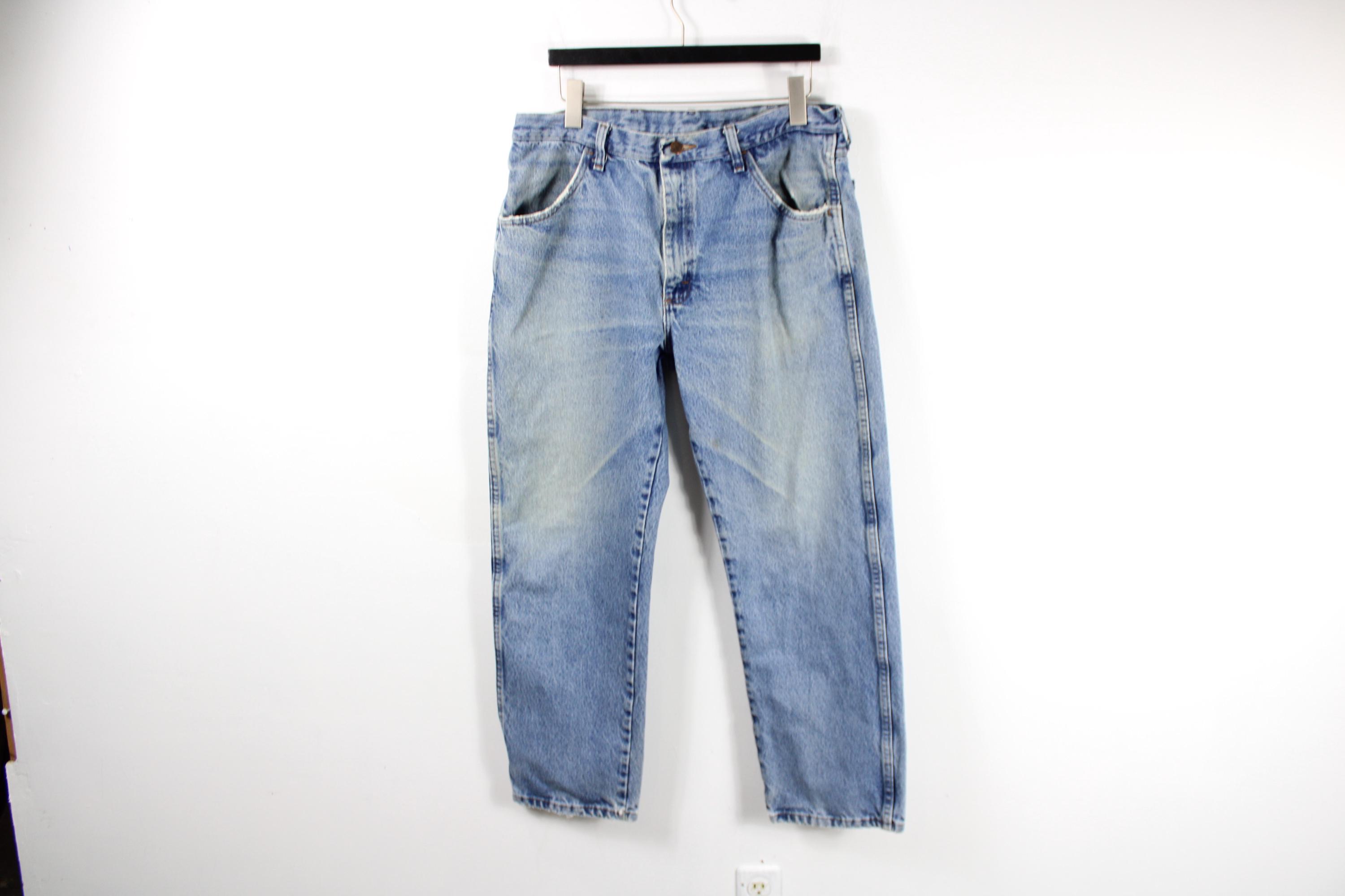 Jean Vintage Rustler Homme W38 L30 - 100% Coton, Coupe Droite, Talon Zip USA, Neuf Avec étiquettes