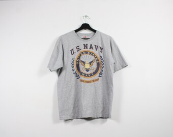 US-Navy T-Shirt / Vintage Military Army Graphic Tee / 90s-2000s USN Clothing