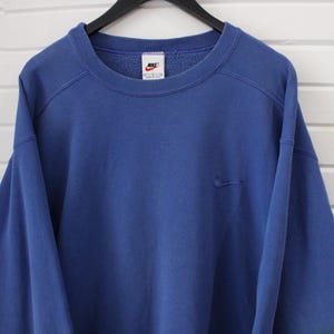 Nike Sweatshirt | Vintage 90s USA Made Blue Crewneck | Classic Minimal Logo Pullover