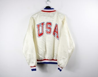 Veste évasée Team USA / manteau aviateur en nylon vintage des années 90 / vêtements hip hop / streetwear