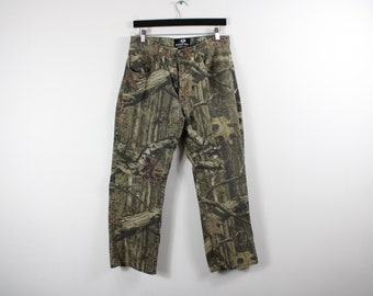 Vintage Camo Pants / Real-Tree Forest Camouflage Cargo Trousers / 90s Clothing / 32x30