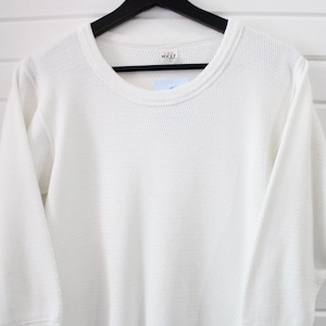 West Thermal Waffle T-Shirt | Vintage 90s Long Sleeve Layer | Classic White Basic Tee