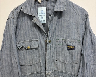 Kombinezon OshKosh-B’Gosh | Kombinezon roboczy z jeansu w jodełkę w stylu vintage | Klasyczny, funkcjonalny jednoczęściowy