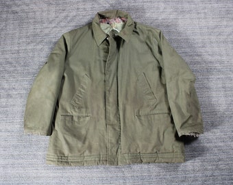 Chaqueta Parka de clima frío / Abrigo de campo de fatiga del ejército / Excedente militar / Propósito especial vintage / 1