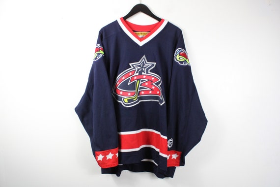 Columbus Blue Jackets Jersey Vintage CCM Made in Canada NHL Hockey Jersey 