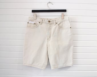 Christopher-J. Classic Shorts | Vintage 90s Off-White Denim Jean Shorts | Relaxed Fit Summer Style