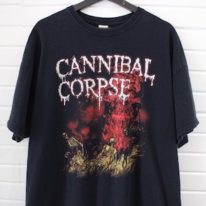 Cannibal-Corpse Graphic T-Shirt | Vintage Metal Band Cartoon Graphic Tee | Cult Classic Music Shirt